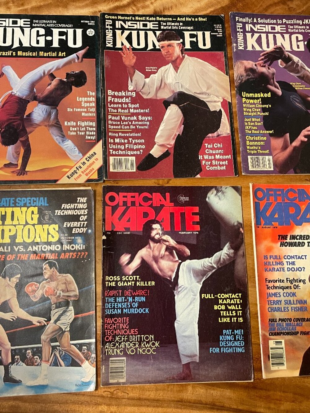 Vtg Martial Arts Magazine Lot 6 Official Karate Inside Kung-Fu 1976-1989